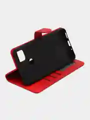 Алый чехол-книжка для Xiaomi Redmi 9C (Редми 9С), кожаный PU