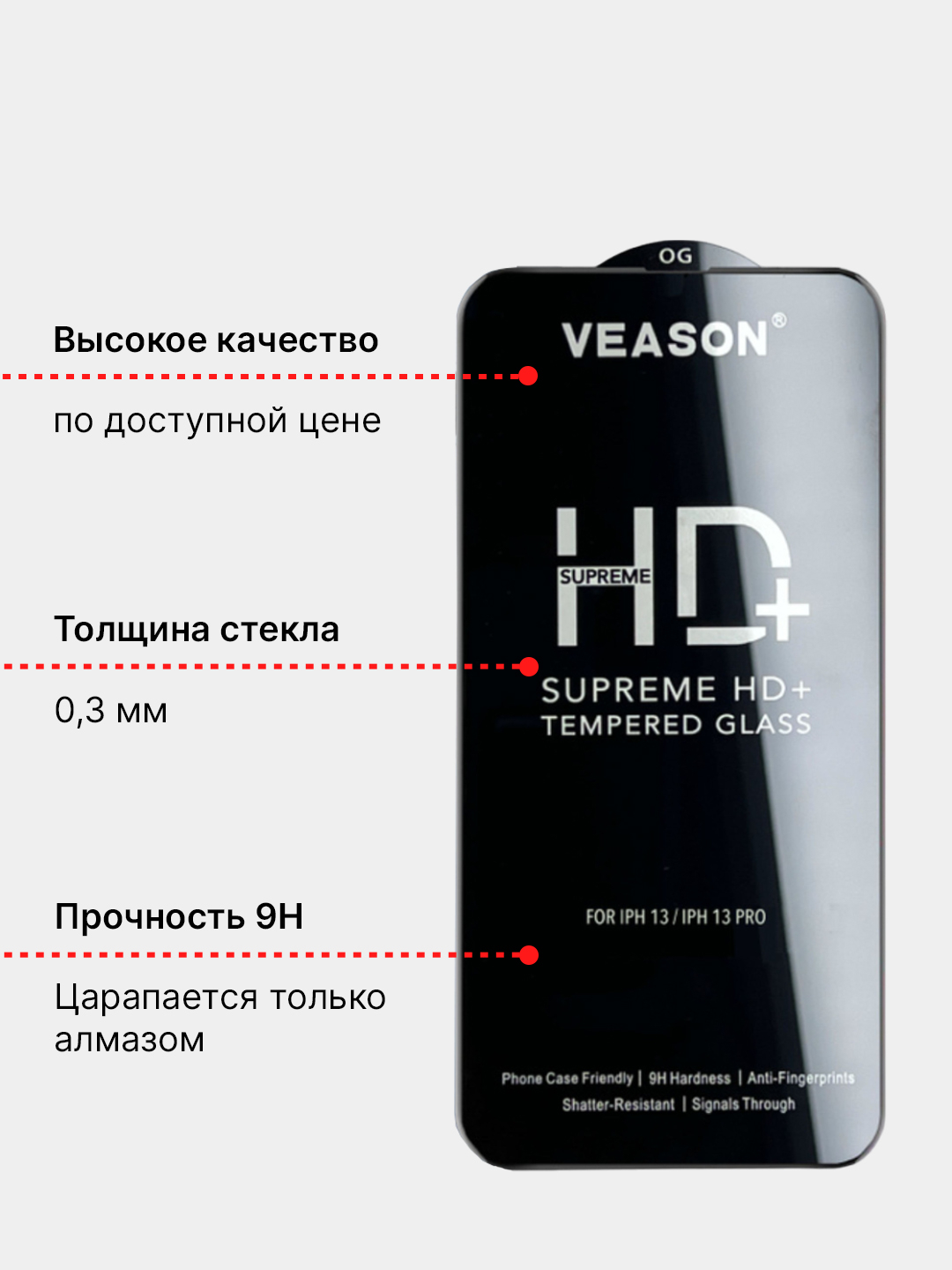 Защитное стекло Veason для iPhone Xr / 11 / 12 / 13 / 14 Pro / Pro Max/  Plus / Xs / 11 Pro купить по цене 111 ₽ в интернет-магазине KazanExpress