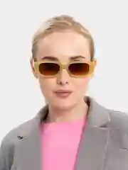 Горчичный прямоугольные солнцезащитные очки
