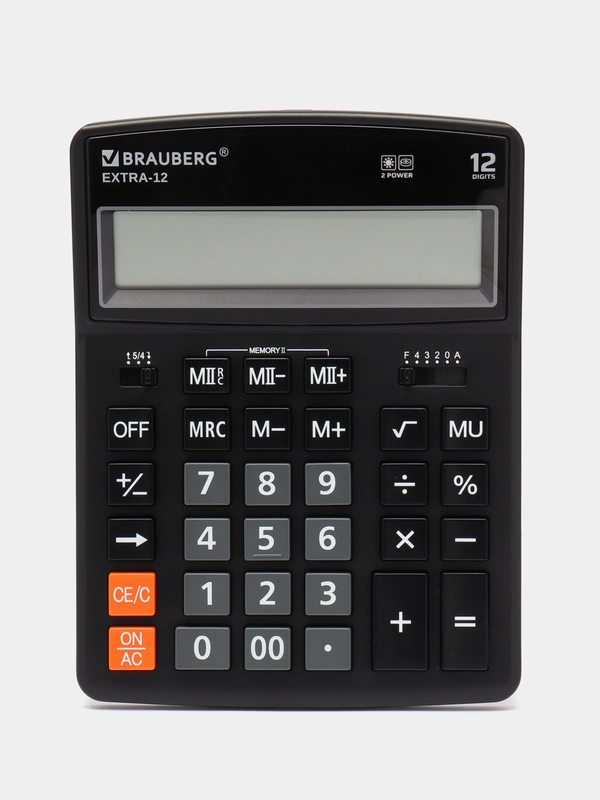 Калькулятор настольный BRAUBERG EXTRA-12-BK, 206 x 155 мм, 12 разрядов, черный
