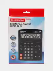 Калькулятор настольный BRAUBERG EXTRA-12-BK, 206 x 155 мм, 12 разрядов, черный