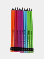 Набор карандашей чернографитных Brauberg "Ultra color", с ластиком, 12 штук