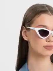 Белый солнцезащитные очки "Кошачий глаз"