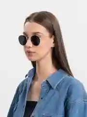 Серый солнцезащитные очки, круглые
