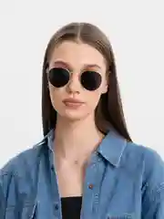 Серый солнцезащитные очки, круглые