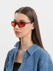 Красный трендовые солнцезащитные очки унисекс