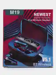 Угольный наушники беспроводные M10, M19, Bluetooth, с Power Bank