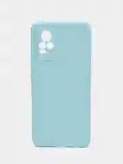 Голубой силиконовый чехол для Vivo V21e (Виво В21Е) с защитой камеры