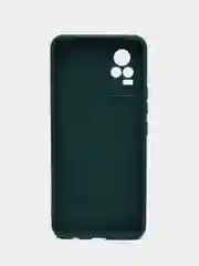 Тёмно-зелёный силиконовый чехол для Vivo V21e (Виво В21Е) с защитой камеры