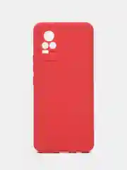 Коралловый силиконовый чехол для Vivo V21e (Виво В21Е) с защитой камеры