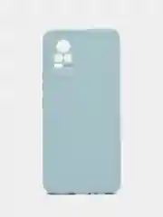 Светло-синий силиконовый чехол для Vivo V21e (Виво В21Е) с защитой камеры