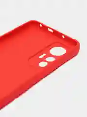 Красный силиконовый чехол для Xiaomi 12 Lite (Сяоми 12 Лайт), прозрачный