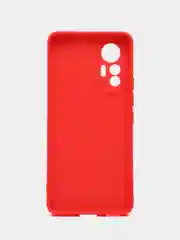 Красный силиконовый чехол для Xiaomi 12 Lite (Сяоми 12 Лайт), прозрачный