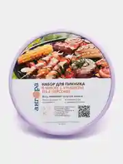 Аметистовый набор посуды в контейнере, для пикника, на 4 персоны