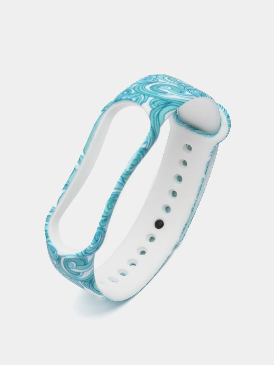 Небесно-голубой ремешок для Xiaomi Mi Band 5, 6, силиконовый, с принтом