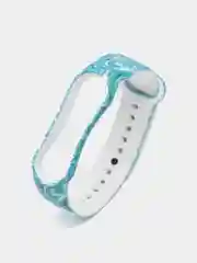 Небесно-голубой ремешок для Xiaomi Mi Band 5, 6, силиконовый, с принтом