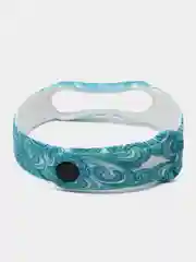 Небесно-голубой ремешок для Xiaomi Mi Band 5, 6, силиконовый, с принтом