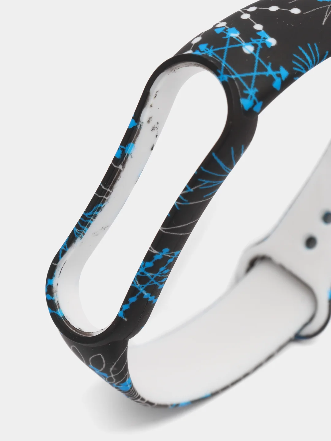 Черный ремешок для Xiaomi Mi Band 5, 6, силиконовый, с принтом