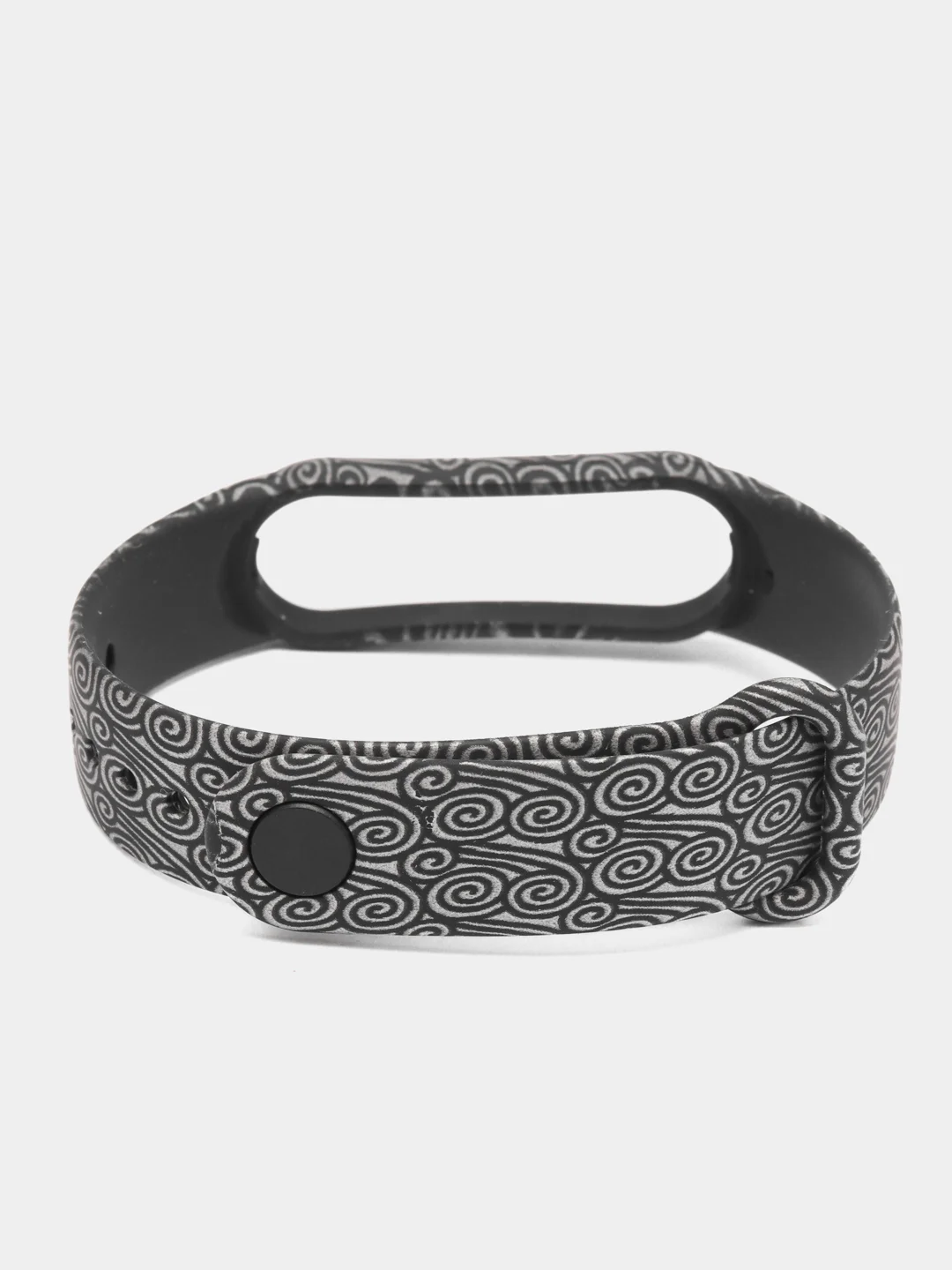 Серый меланж ремешок для Xiaomi Mi Band 5, 6, силиконовый, с принтом