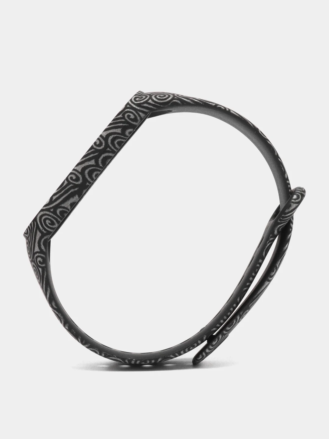 Серый меланж ремешок для Xiaomi Mi Band 5, 6, силиконовый, с принтом
