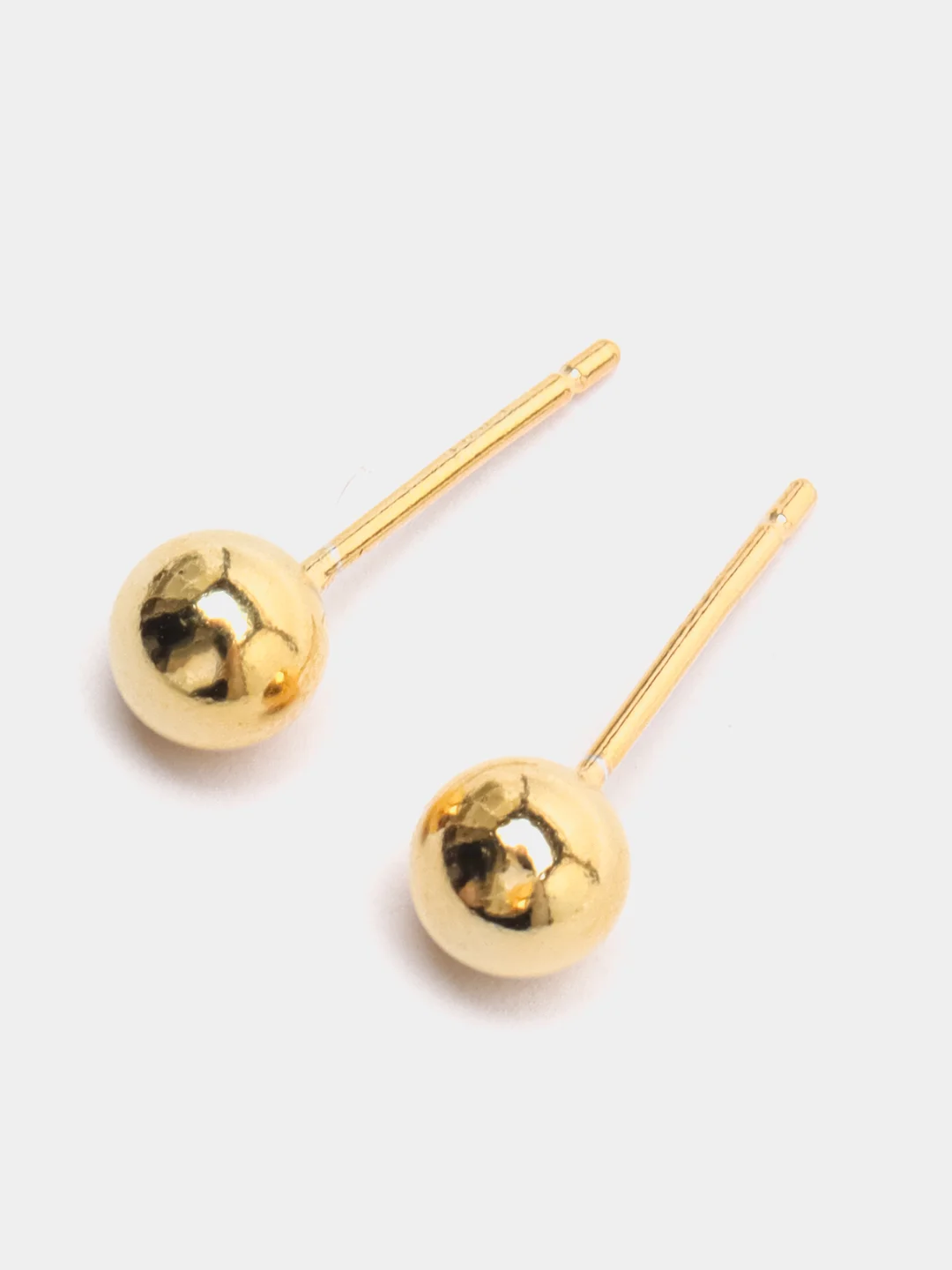 Серьги-гвоздики, с позолотой 18k