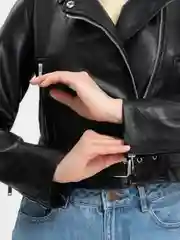 Черный куртка женская кожаная Tiffan