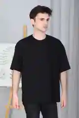 Черный футболка оверсайз, унисекс, 2097Ф