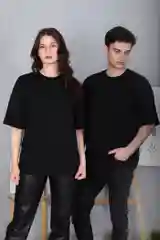 Черный футболка оверсайз, унисекс, 2097Ф