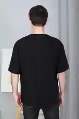 Черный футболка оверсайз, унисекс, 2097Ф