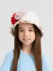 Белый шляпа для девочек, летняя