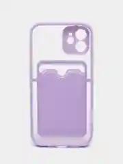 Лавандовый чехол на iPhone XR, X, XS, 11, 12, 12Pro, 13, 13 Pro, с карманом для карт