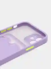 Лавандовый чехол на iPhone XR, X, XS, 11, 12, 12Pro, 13, 13 Pro, с карманом для карт