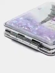 Фиолетовый зеркало складное, карманное, косметическое, двойное