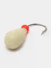 Белый мормышка Lumicom рыболовная, зимняя, фосфорная капля большая