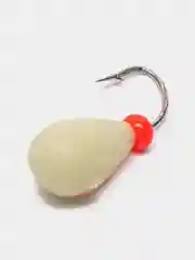 Белый мормышка Lumicom рыболовная, зимняя, фосфорная капля большая