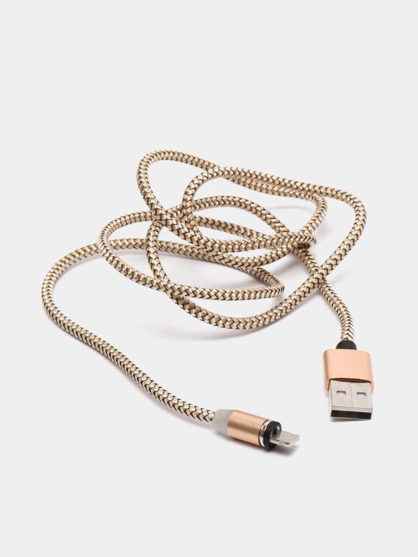 Кабель зарядный магнитный тканевый MicroUSB/Type-C/Lightning  2.4A, Айфон, Андроид,головка