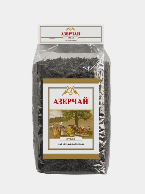 Чай АЗЕРЧАЙ Букет черный байховый крупнолистовой, прозрачная упаковка, 1000 г