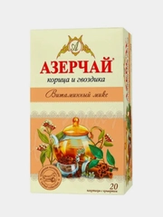 Чайный напиток АЗЕРЧАЙ "Витаминный микс" с корицей и гвоздикой черный, 20 пакетиков