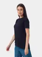 Синий меланж футболка женская, однотонная