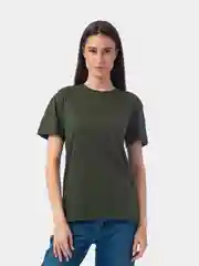 Зеленый футболка женская, однотонная