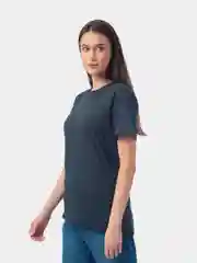 Синий меланж футболка женская, однотонная