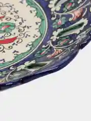 Фруктовница Риштанская керамика "Цветы", 33 см, синяя