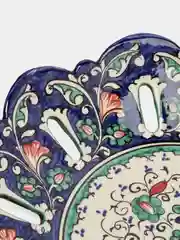 Фруктовница Риштанская керамика "Цветы", 33 см, синяя