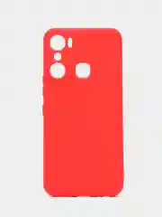 Красный силиконовый чехол для Infinix Hot 12 Pro (Инфиникс Хот 12 Про) прозрачный