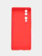 Красный силиконовый чехол для Honor 70 (Хонор 70) прозрачный