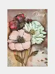 Ежедневник DIARY Цветы, А5, 80 л., "софт-тач", линия