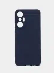 Темно-синий чехол для Infinix Hot 20s (Инфиникс Хот 20с) силиконовый, с защитой камеры