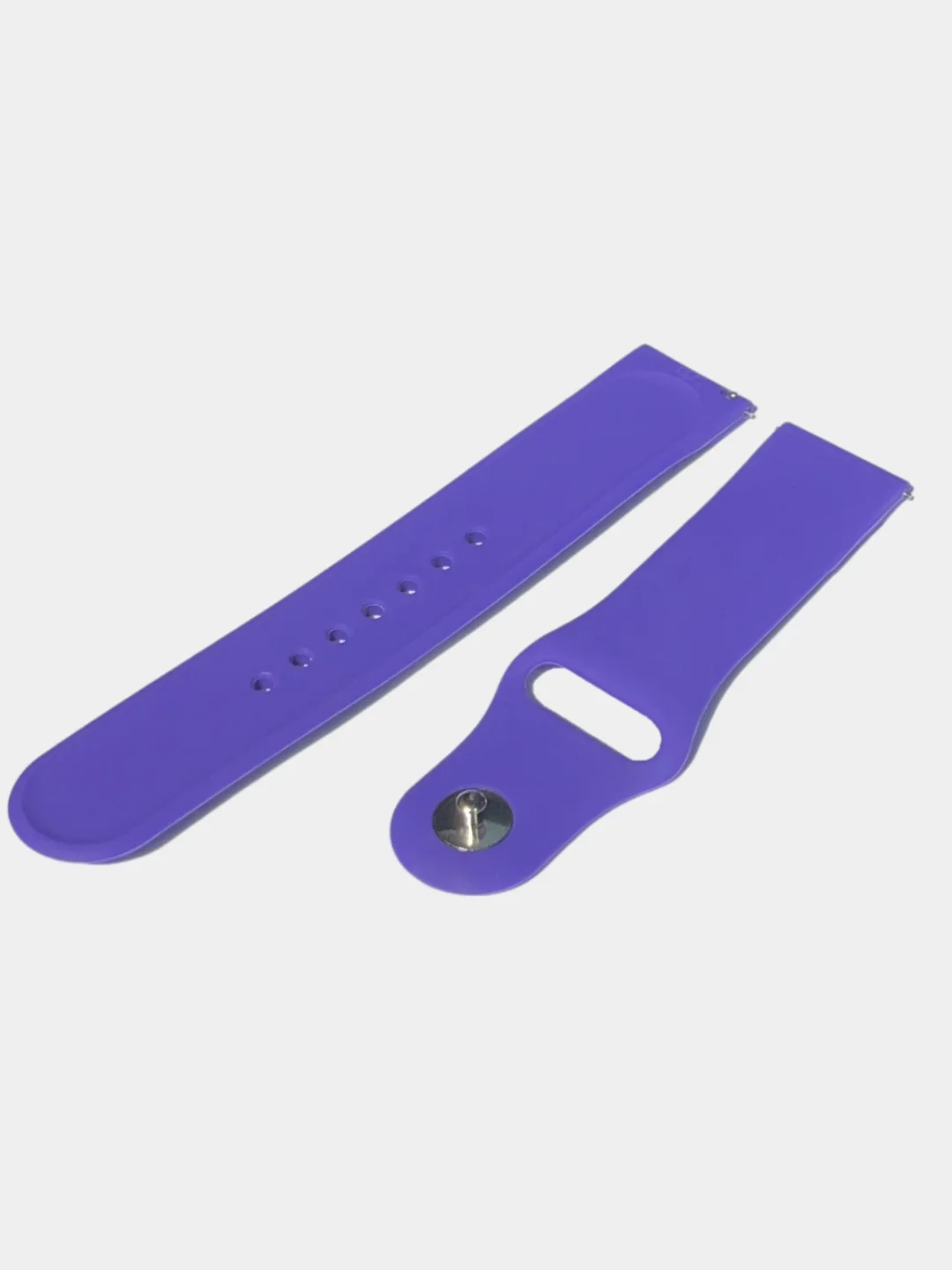 Фиолетовый силиконовый ремешок для Xiaomi Amazfit Bip / Huawei / Samsung, 20 мм / 22 мм, с кнопкой