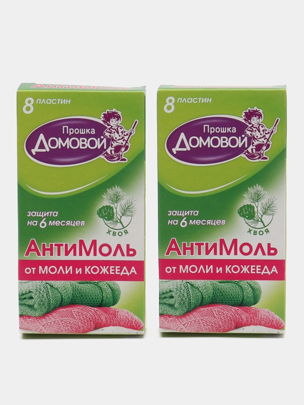 Набор 2шт Антимоль, пластины хвоя, Домовой Прошка