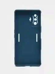 Синий чехол для Xiaomi Poco F4 GT (Поко Ф4 Джити) силиконовый, черный, матовый, с защитой камеры